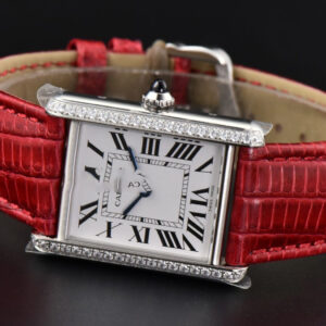 Tank Must Large 33.7×25.5mm Diamond K11F White Dial Red Croc Strap Quartz - Image 19
