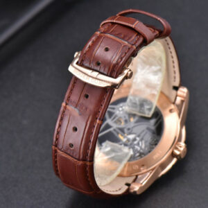 Excalibur RG JBF 45MM Black Crown Skeleton Dial Brown Croc Leather Strap A2136 Tourbillon - Image 7