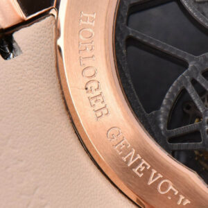 Excalibur RG JBF 45MM Black Crown Skeleton Dial Brown Croc Leather Strap A2136 Tourbillon - Image 13
