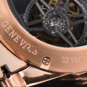 Excalibur RG JBF 45MM Black Crown Skeleton Dial Brown Croc Leather Strap A2136 Tourbillon - Image 14