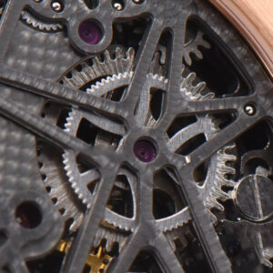 Excalibur RG JBF 45MM Black Crown Skeleton Dial Brown Croc Leather Strap A2136 Tourbillon - Image 16
