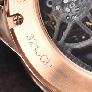 Excalibur RG JBF 45MM Black Crown Skeleton Dial Brown Croc Leather Strap A2136 Tourbillon - Image 17