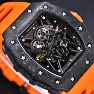 RM035-02 KVF Skeleton Dial Orange on Orange Rubber Strap MIYOTA8215 V3 - Image 5