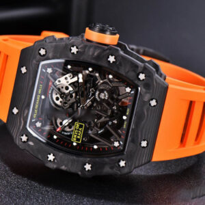 RM035-02 KVF Skeleton Dial Orange on Orange Rubber Strap MIYOTA8215 V3 - Image 8