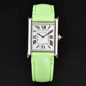 Tank Must Large 33.7×25.5mm K11F White Dial Green Smooth Calf Strap Quartz - Image 3
