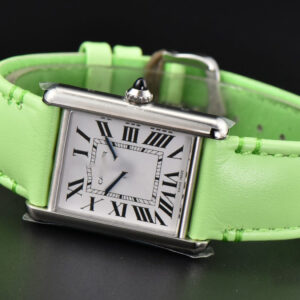 Tank Must Large 33.7×25.5mm K11F White Dial Green Smooth Calf Strap Quartz - Image 11