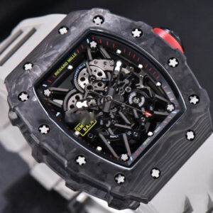 RM035-02 KVF Skeleton Dial Red on Gray Rubber Strap MIYOTA8215 V3 - Image 5