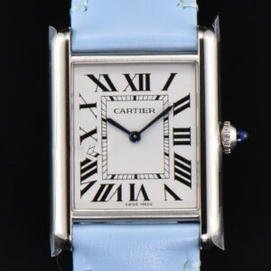 Tank Must Large 33.7×25.5mm K11F White Dial Blue Smooth Calf Strap Quartz