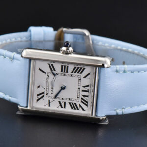 Tank Must Large 33.7×25.5mm K11F White Dial Blue Smooth Calf Strap Quartz - Image 12