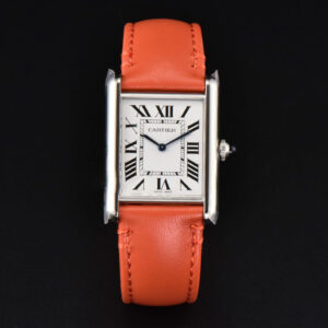 Tank Must Large 33.7×25.5mm K11F White Dial Orange Smooth Calf Strap Quartz - Image 11