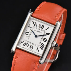 Tank Must Large 33.7×25.5mm K11F White Dial Orange Smooth Calf Strap Quartz - Image 12