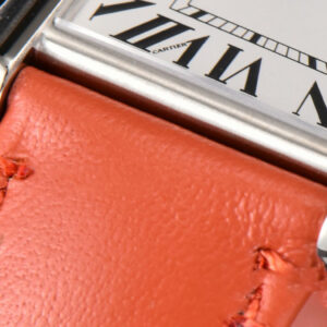 Tank Must Large 33.7×25.5mm K11F White Dial Orange Smooth Calf Strap Quartz - Image 16