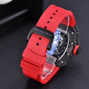 RM035-02 KVF Skeleton Dial Red on Red Rubber Strap MIYOTA8215 V3 - Image 5