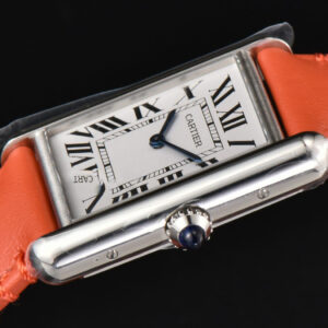 Tank Must Large 33.7×25.5mm K11F White Dial Orange Smooth Calf Strap Quartz - Image 17