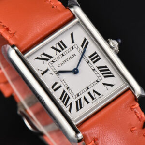 Tank Must Large 33.7×25.5mm K11F White Dial Orange Smooth Calf Strap Quartz - Image 18
