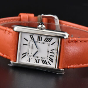 Tank Must Large 33.7×25.5mm K11F White Dial Orange Smooth Calf Strap Quartz - Image 19
