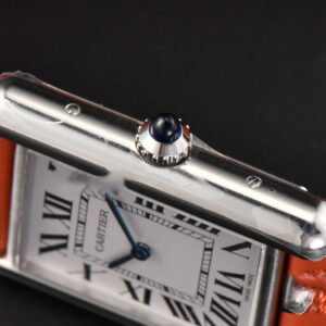 Tank Must Large 33.7×25.5mm K11F White Dial Orange Smooth Calf Strap Quartz - Image 20