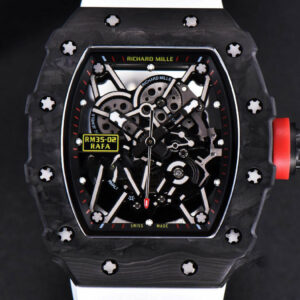 RM035-02 KVF Skeleton Dial Red on White Rubber Strap MIYOTA8215 V3