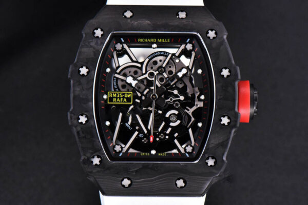 RM035-02 KVF Skeleton Dial Red on White Rubber Strap MIYOTA8215 V3