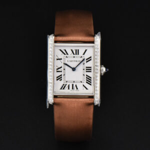 Tank Must Large 33.7×25.5mm Diamond K11F White Dial Brown Smooth Calf Strap Quartz - Image 11