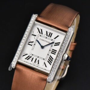 Tank Must Large 33.7×25.5mm Diamond K11F White Dial Brown Smooth Calf Strap Quartz - Image 12