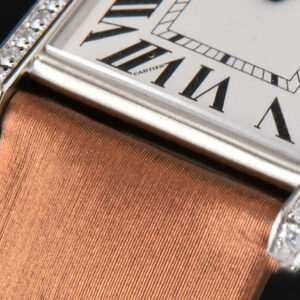 Tank Must Large 33.7×25.5mm Diamond K11F White Dial Brown Smooth Calf Strap Quartz - Image 16