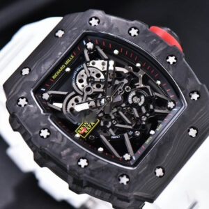 RM035-02 KVF Skeleton Dial Red on White Rubber Strap MIYOTA8215 V3 - Image 4