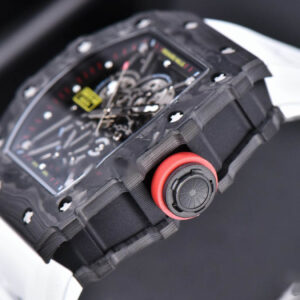 RM035-02 KVF Skeleton Dial Red on White Rubber Strap MIYOTA8215 V3 - Image 5