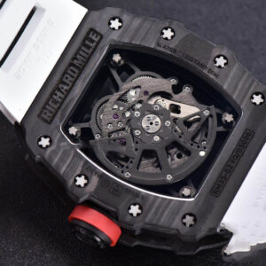 RM035-02 KVF Skeleton Dial Red on White Rubber Strap MIYOTA8215 V3 - Image 13
