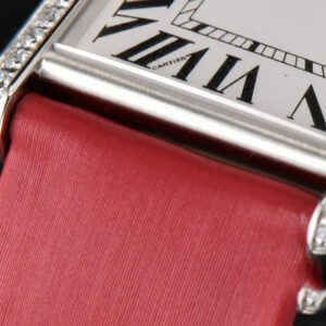 Tank Must Large 33.7×25.5mm Diamond K11F White Dial Red Smooth Calf Strap Quartz - Image 16