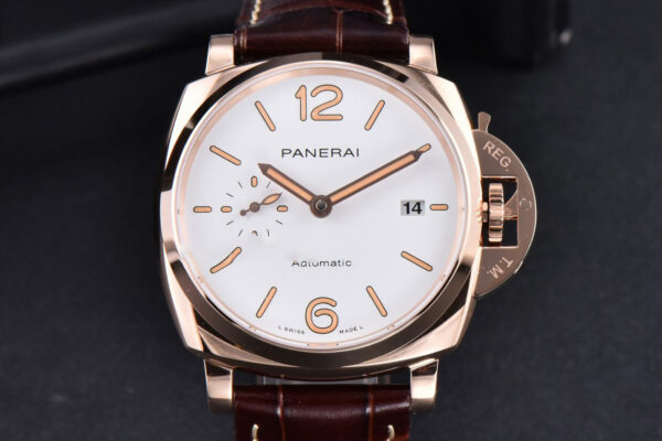 PAM1042 Luminor Due VSF 42MM RG White Dial Brown Leather Strap P900