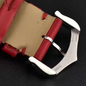 Tank Must Large 33.7×25.5mm Diamond K11F White Dial Red Smooth Calf Strap Quartz - Image 23