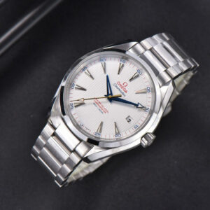 Aqua Terra 150M VSF 41MM White Dial Gold Hand SS Bracelet A8900 - Image 18