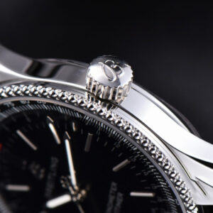 Navitimer TF 38MM SS Black Dial Gray Bezel Black Leather Strap A2824 - Image 8