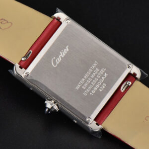 Tank Must Large 33.7×25.5mm Diamond K11F White Dial Red Smooth Calf Strap Quartz - Image 27