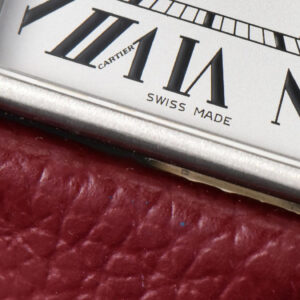 Tank Must Large 33.7×25.5mm Diamond K11F White Dial Red Litchi Grained Strap Quartz - Image 15