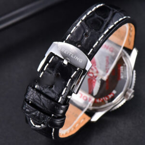 Navitimer TF 38MM SS Black Dial Gray Bezel Black Leather Strap A2824 - Image 11