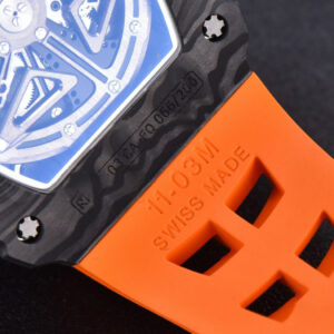 RM011 NTPT Chrono KVF Skeleton Dial on Orange Rubber Strap A7750 V2 - Image 13