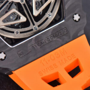 RM011 NTPT Chrono KVF Skeleton Dial on Orange Rubber Strap A7750 V2 - Image 15