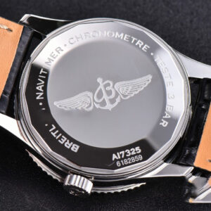 Navitimer TF 38MM SS Black Dial Gray Bezel Black Leather Strap A2824 - Image 16