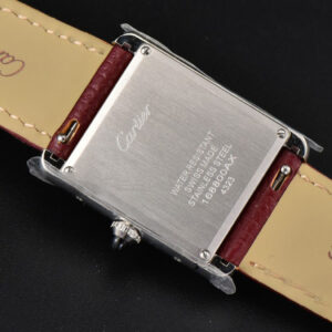 Tank Must Large 33.7×25.5mm Diamond K11F White Dial Red Litchi Grained Strap Quartz - Image 27