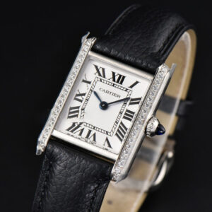 Tank Must Small 29.5×22mm Diamond K11F White Dial Litchi Grained Smooth Strap Quartz - Image 3