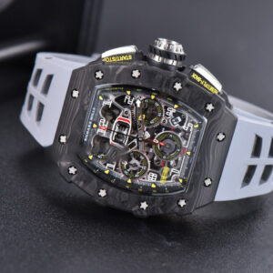 RM011 NTPT Chrono KVF Skeleton Dial on Gray Rubber Strap A7750 V2 - Image 5