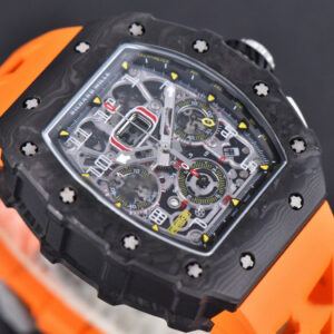 RM011 NTPT Chrono KVF Skeleton Dial on Orange Rubber Strap A7750 V2 - Image 16