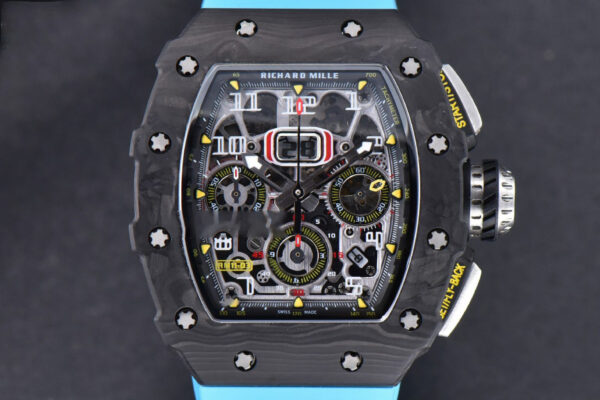 RM011 NTPT Chrono KVF Skeleton Dial on Blue Rubber Strap A7750 V2