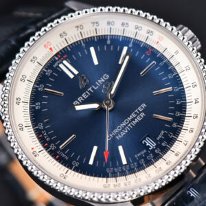 Navitimer TF 38MM SS Blue Dial White Bezel Blue Leather Strap A2824 - Image 6
