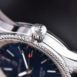 Navitimer TF 38MM SS Blue Dial White Bezel Blue Leather Strap A2824 - Image 8