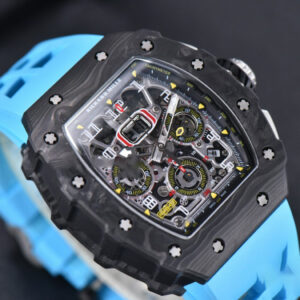 RM011 NTPT Chrono KVF Skeleton Dial on Blue Rubber Strap A7750 V2 - Image 9