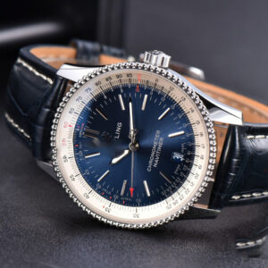 Navitimer TF 38MM SS Blue Dial White Bezel Blue Leather Strap A2824 - Image 10