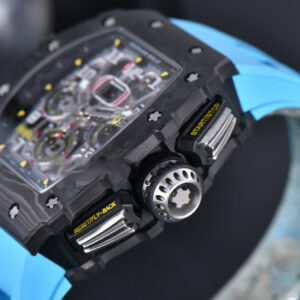RM011 NTPT Chrono KVF Skeleton Dial on Blue Rubber Strap A7750 V2 - Image 10
